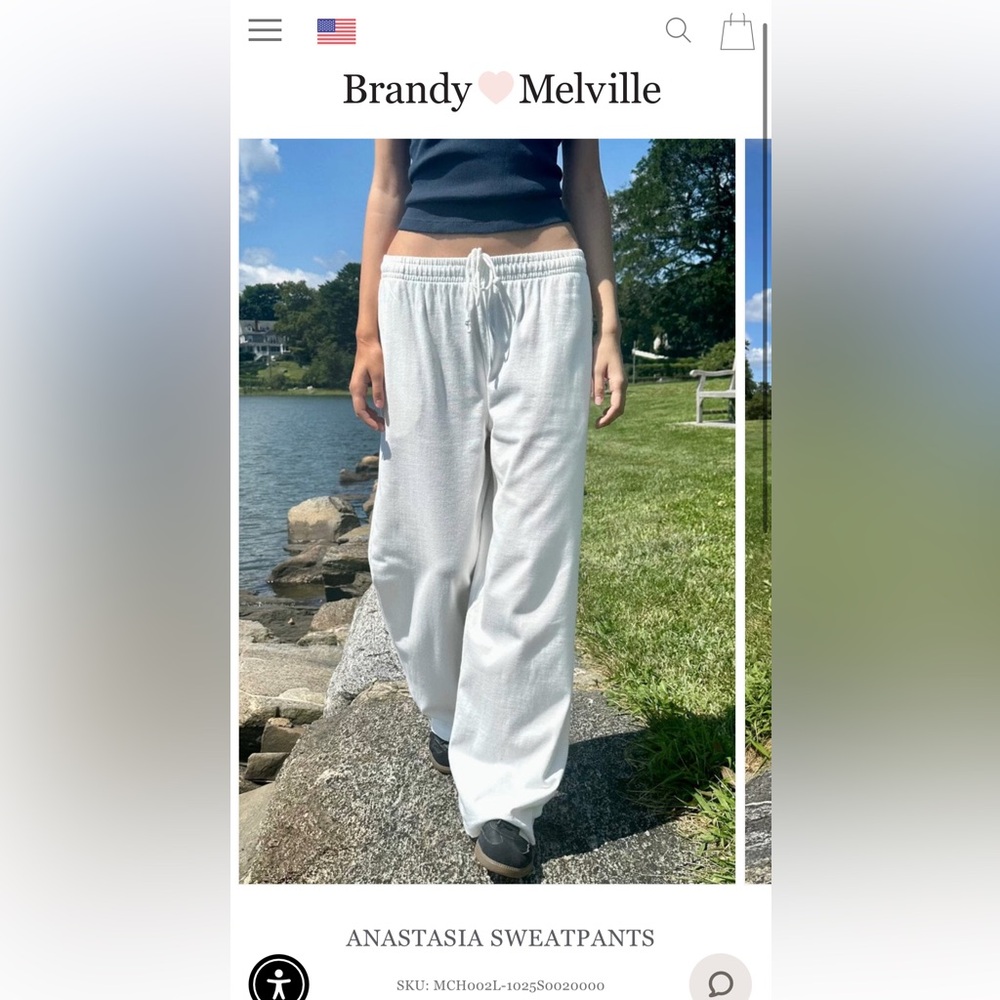 White Brandy Melville Anastasia sweatpants